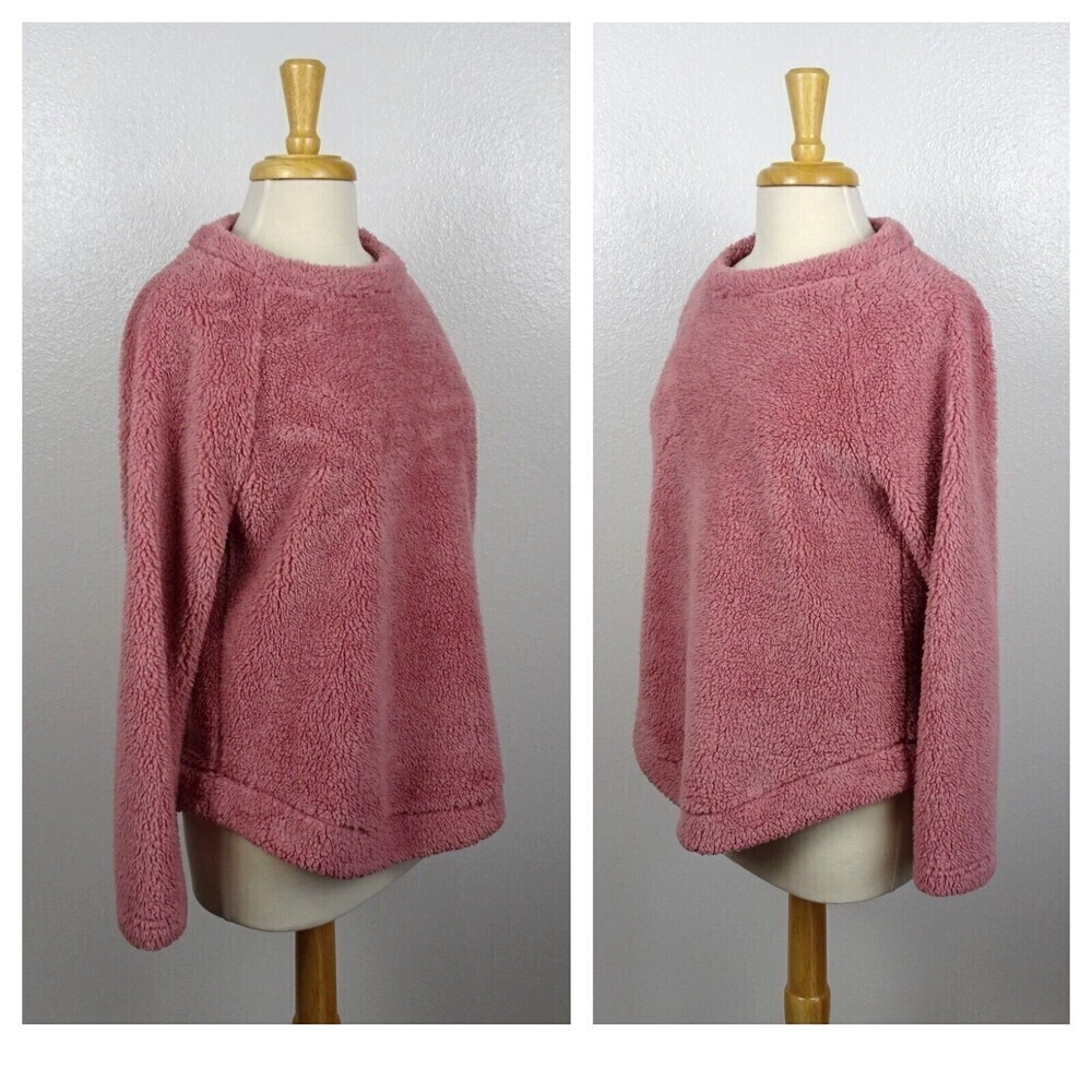 LOFT Women's Fleece Sweater Pink Mauve Comfy Soft Plush  Athleisure Size M